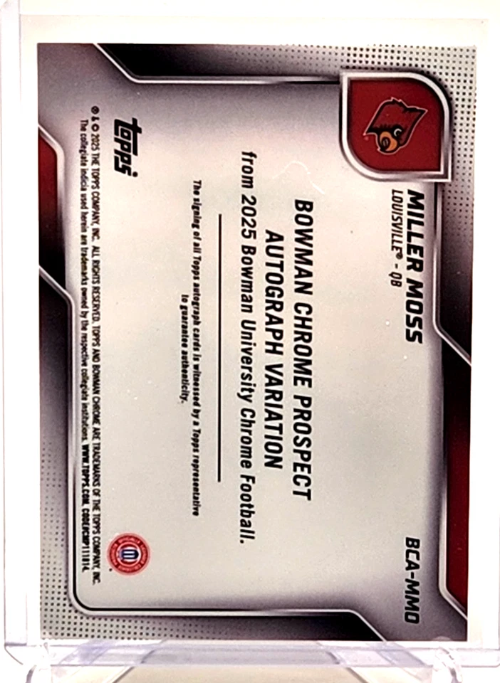 2025 Bowman University Miller Moss Gold Shimmer Auto /50 - Image 2 of 3