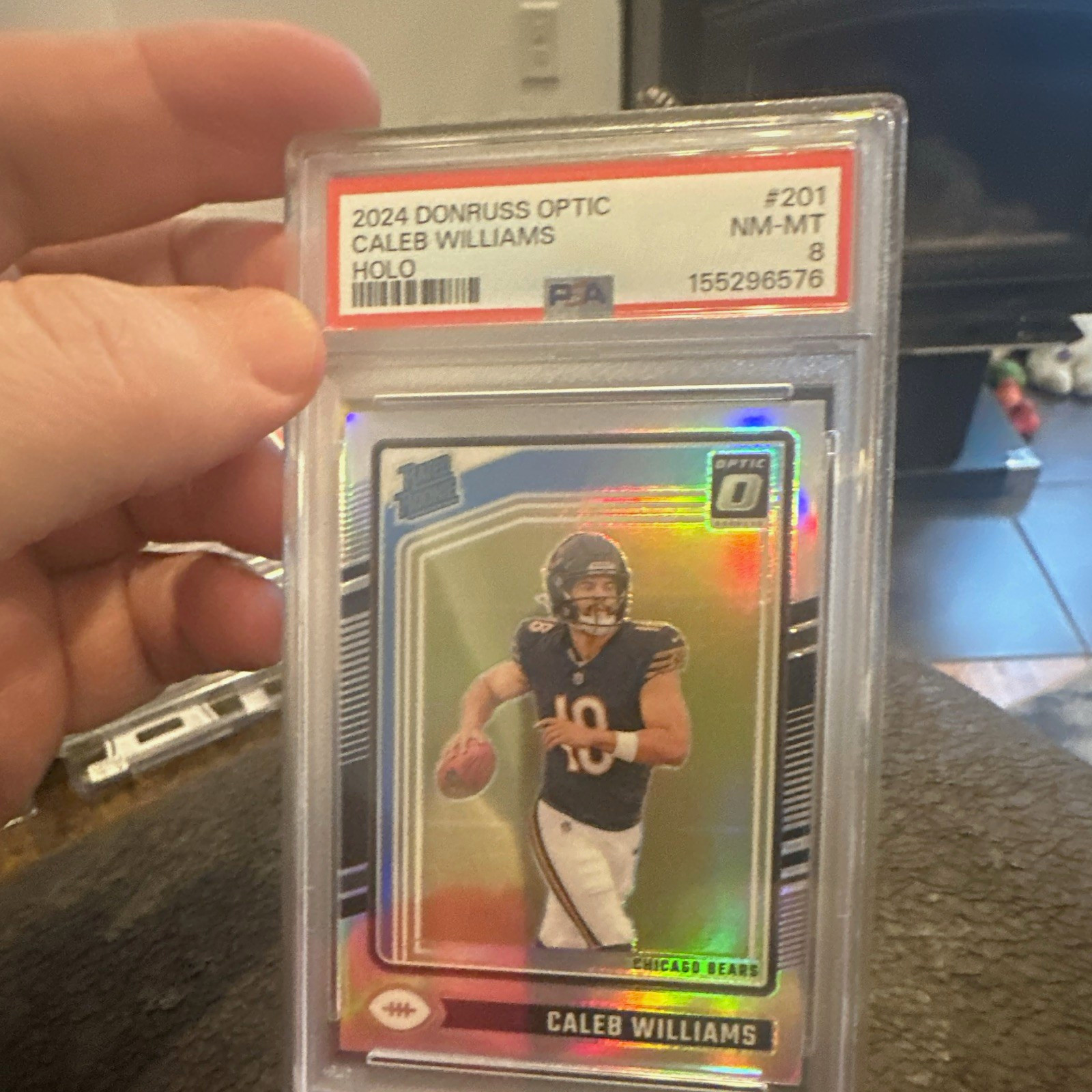 Panini Donruss Optic Caleb Williams Rated Rookie Holo Prizm #201 PSA 8