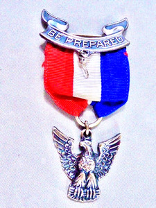 Vintage 1970s EAGLE SCOUT Boy Scouts of America Sterling Silver MEDAL 3"