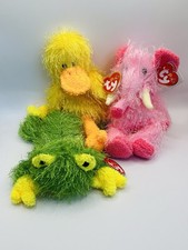 Vintage 2002 Beanie Babies Punkies x3 Collection Pipsqueak Hopscotch Splash