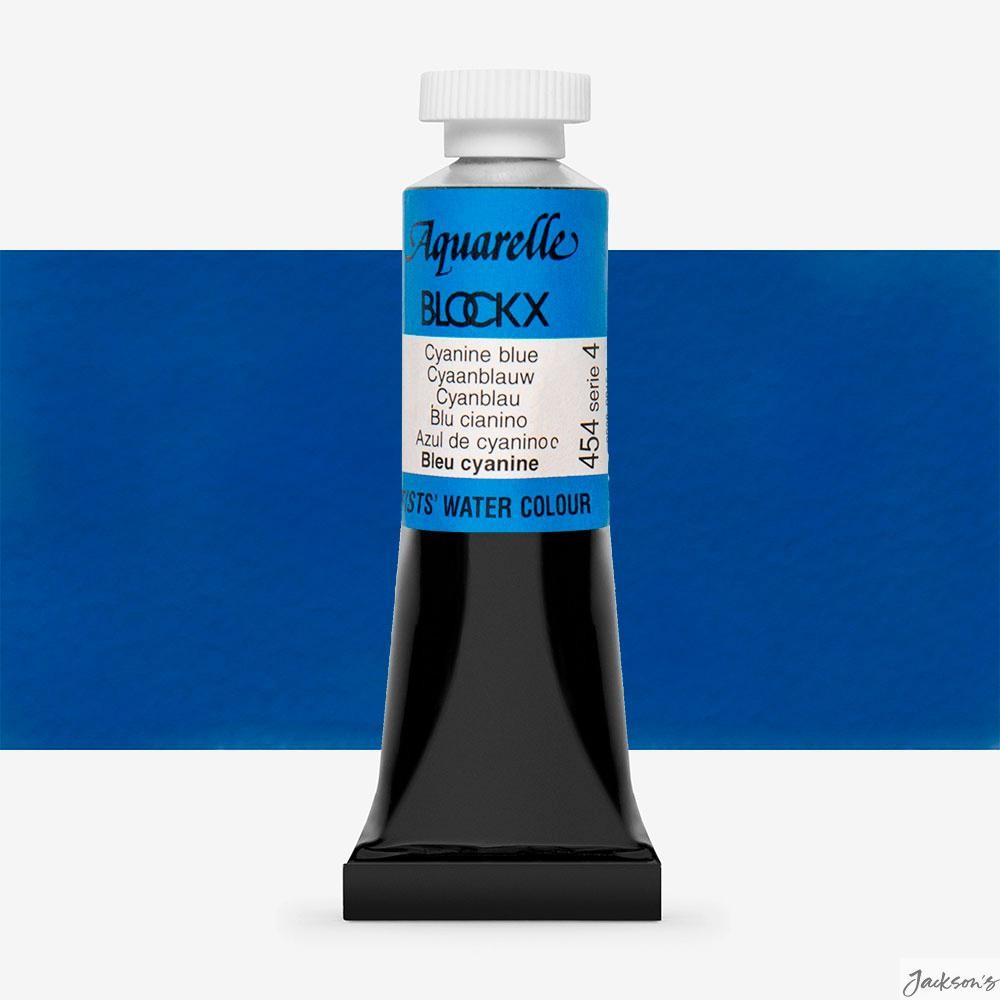 Blockx Watercolour Paint Tube 15ml Cyanine Blue For Artists Painting