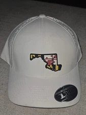 Branded Bills Strapback Hat Cap Performance 500 Maryland Terrapins White Golf
