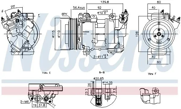 Air conditioning compressor R 1234yf 891016 NISSENS for CITROËN PEUGEOT DS - Image 2