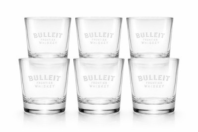 Bulleit Bourbon Whisky Gläser 6er Set   Original Tumbler mit Bulleit Frontier W