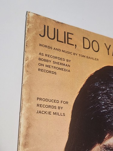 Bobby Sherman Julie Do Ya Love Me? Sheet Music Includes Fold-Out Color Poster - Picture 2 of 9