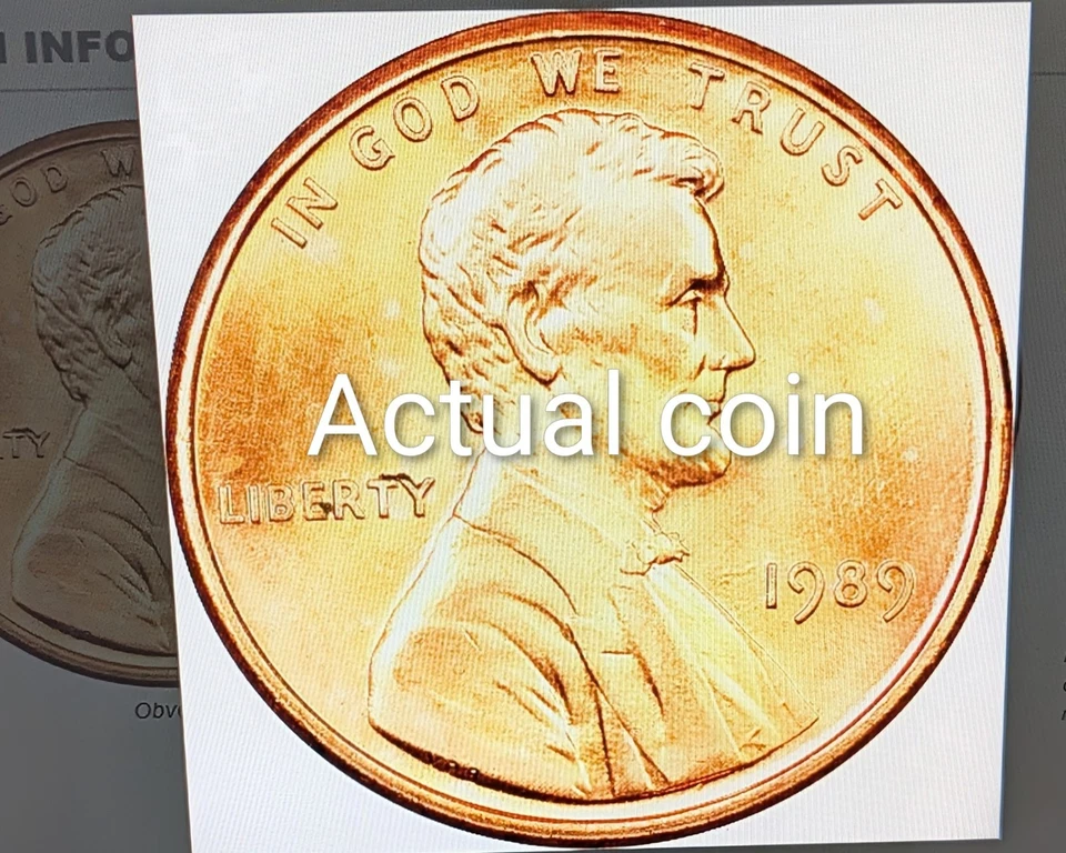 RARE 1989 US PENNY NO MINT MARK/DIE STRIKE ERRORS/OFFSET/GOOD CONDITION - Image 3 of 4