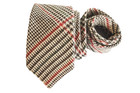 BERG & BERG MEN'S TIE IVORY, BROWN,GREEN/STRIPED Width: 3.25" Length: 63" COTTON