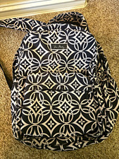 Vera Bradley Black/White Geometric Backpack Zip Closure Lined Outer Pockets