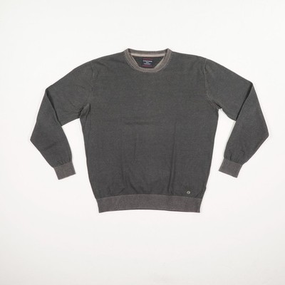 CASAMODA Herren Pullover Gr. L dunkelgrau Strickpullover Langarm Rundhals Baumwo