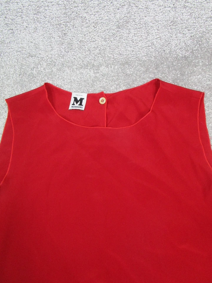 Missoni Dress Womens 10 Red Silk Blouson * - Image 2 of 4