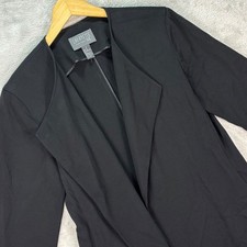 Lafayette 148 Women's Black Open Front Wool Jacket Blazer USA Made Size 8