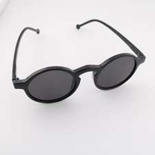 Vintage Round black polarized sunglasses Johnny Depp black acetate glasses UV400