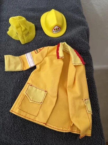 VTG Barbie Mattel Cool Careers Firefighter Jacket And Hat
