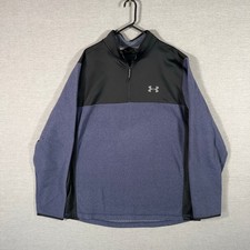 Under Armour Sweater Mens 3XL XXXL Blue 1/4 Quarter Zip Pullover Cold Gear Golf
