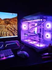 gaming pc desktop computer with monitor