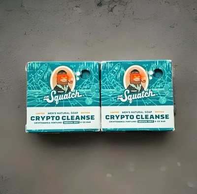 Dr. Squatch Crypto Cleanse  Soap Bricc  5 oz New Limited Edition Sold Out 2 Pack