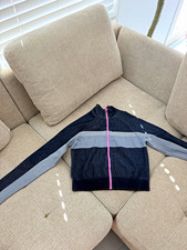 Fabletics Tory Cropped Seamless Track Jacket L Colorblock Full Zip Mock Neck