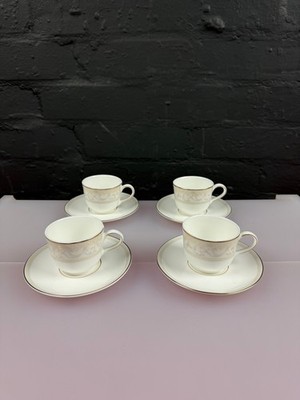 Royal Doulton 2005 Chiffon Kaffeetassen und Untertassen letztes 4er Set verfügbar