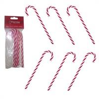 Weihnachtsdekoration 6Er Pack Gedrehte Zuckerstangen - Rot Und Weiß