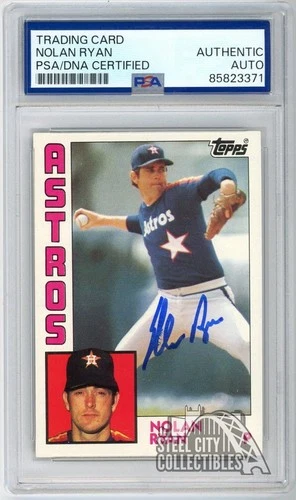 Nolan Ryan 1984 Topps Autograph Card #470 PSA/DNA Authentic