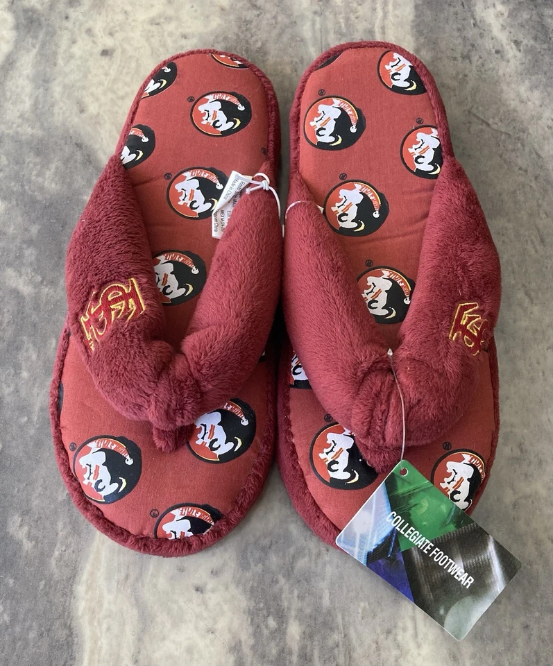 Zapatillas FSU Florida State Seminoles Unisex Difusas Chanclas Nuevas con Etiquetas-Talla 7-8 Logo FSU Foto 2 de 4