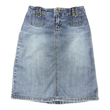 Zana Di Denim Maxi Skirt Women 12 Denim Cotton Stretch Distressed Vintage Y2K