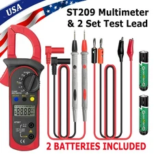 Digital Multimeter Tester AC DC Volt Ohm Amp Clamp Meter Auto Range LCD Handheld