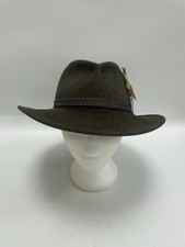 Scala Dorfman Pacific 100% Wool Felt Green Hat Very Good Condition Large