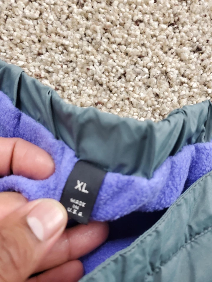 Pantalones Patagonia Vintage Para Mujer XL Gris Capilene Forrado de Vellón Cremallera Lateral Nylon EE. UU. Foto 4 de 4