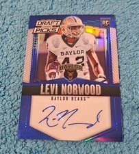 2015 Prizm Draft Picks Levi Norwood Baylor Blue Rookie Autograph 56/75 #212