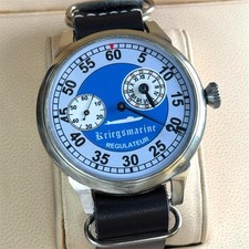 Molniya Orologio Regolatore Meccanico Polso Sottomarino Russo Militare Blu Uomo Old