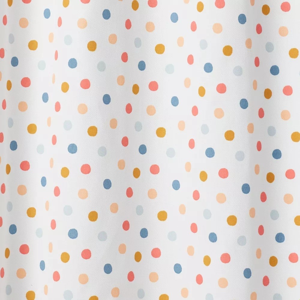 Pillowfort White & Colorful Dots Single Blackout & Lined Curtain Panel 42" x 84"