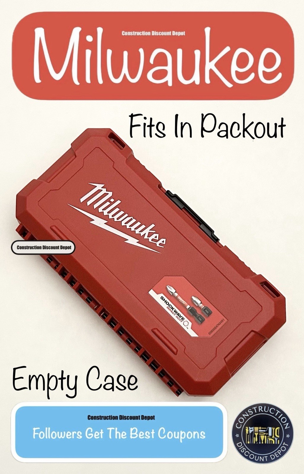 Milwaukee Bit Storage Or Small Parts Organizer EMPTY Case Pa
