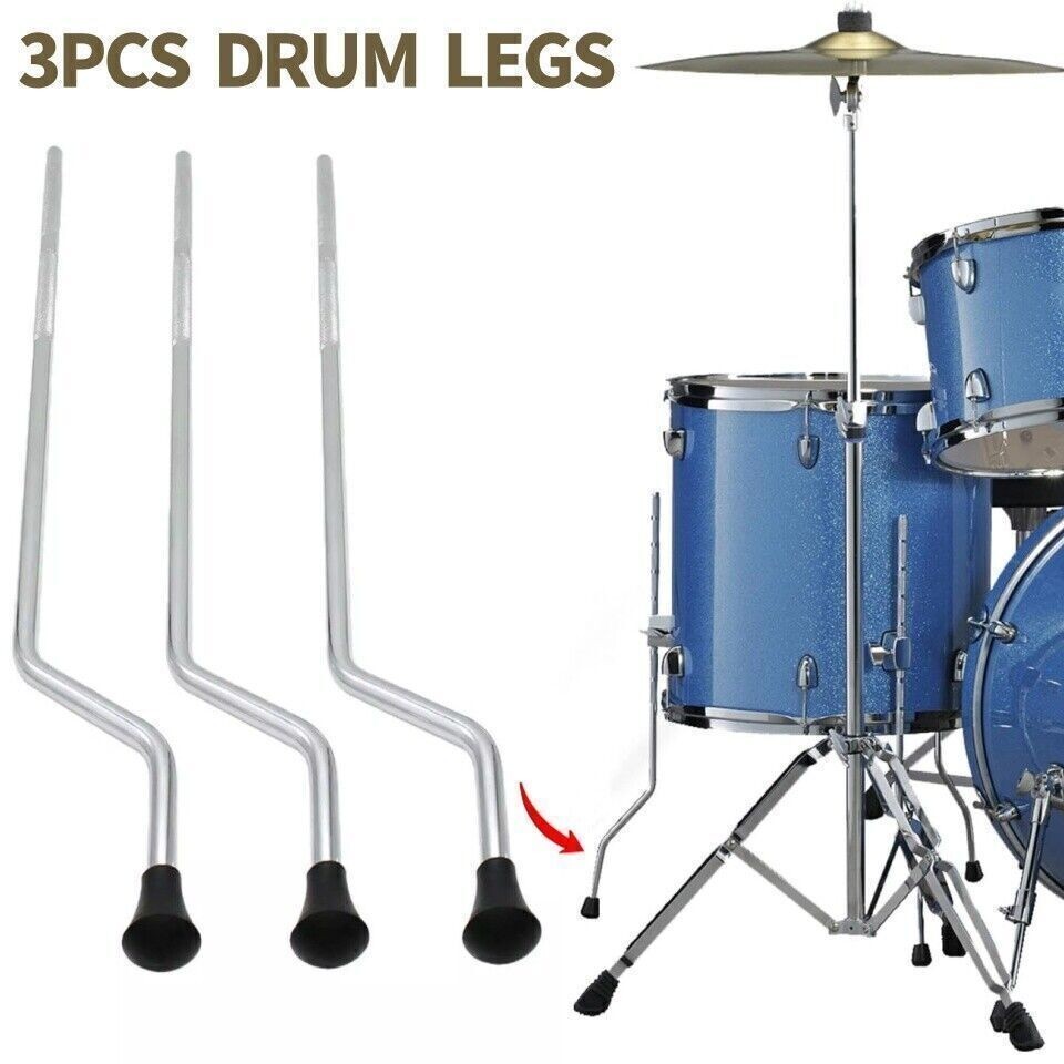 Duty 3Pcs Metal Floor Tom Drum Legs Percussion Parts Drum Parts Replacement USA