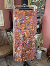 Maeve Anthropologie NWT Orange Floral Wide Leg Cropped Trousers US 2 Retail 128