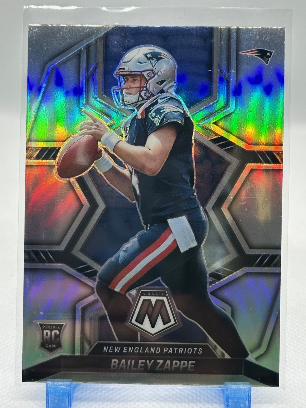 Bailey Zappe 2022 Panini Mosaic - Variations - Silver Prizm #321 (RC) - Patriots