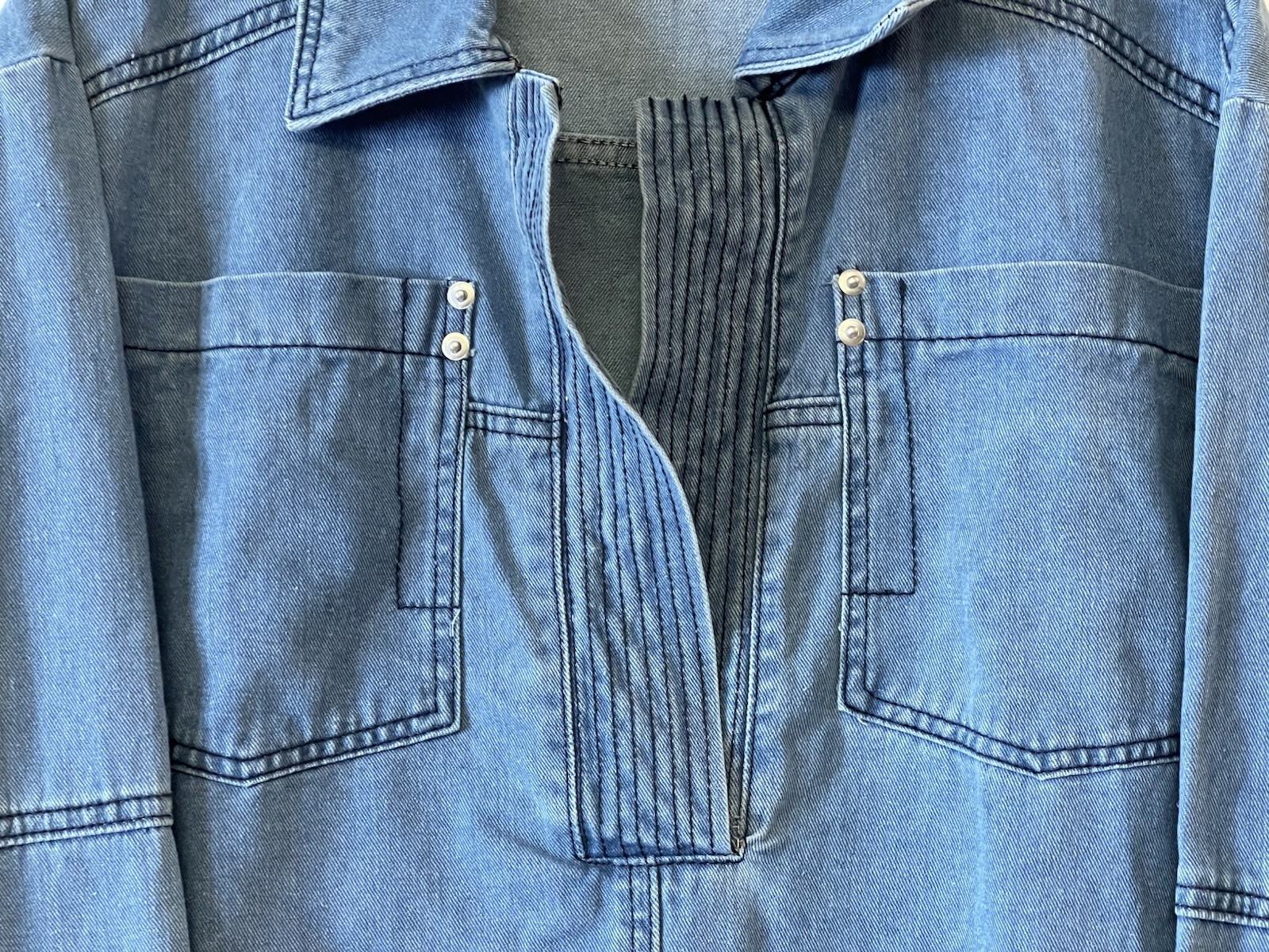 Y2K Composition Plus 2X Denim Pullover Shirt Shac… - image 2