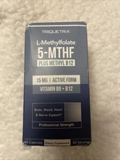 Triquetra L Methyl Folate 15mg + B12 L-Methylfolate Methylcobalamin 60 Capsules
