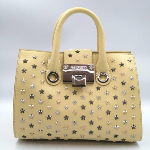 JIMMY CHOO Riley Stra Studded Yellow Leather 2Way Bag [Rank B] LTD