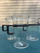 Vintage Bodum Captain Picard Glass Cup Mug Star Trek Black Handle Set of 3 Rare