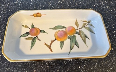 Royal Worcester Porcelain Rectangular Dish Fruit & Olive Pattern Decorative