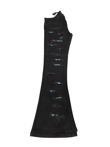 Icy Rich Jeans Herren 36x36 Schwarz Blau Thrashed Stacked Distressed Streetwear Rock - Bild 3 von 16