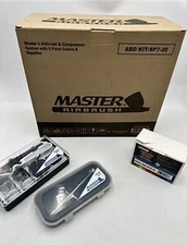 Master Airbrush 3-Airbrush Kit w/ CR II Compressor - Paint Set - Open Box SP7-20