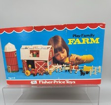 RARE Fisher Price Little People Play Family Farm Barn MADE IN Belgium COMPLETE