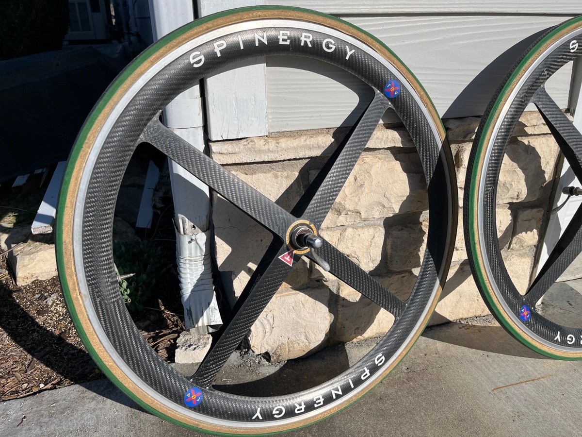 Vintage Spinergy Rev X 8, 9, 10 Speed Carbon Clincher Wheels 700c