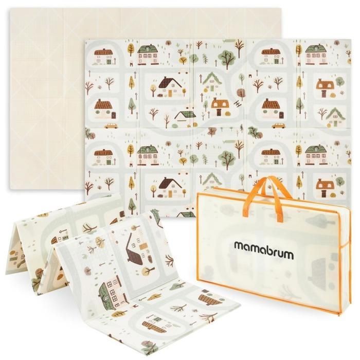 Tapis d'éveil évolutif en mousse Mamabrum double face antichoc et hypoallergénique pour chambre de bébé