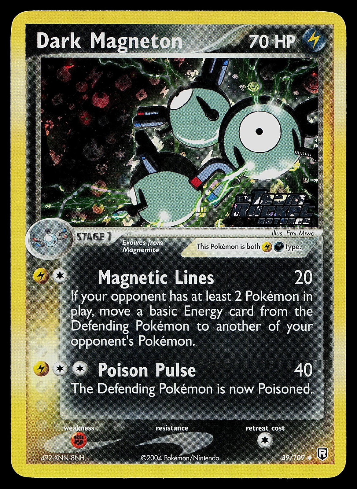 Pokemon Card - Dark Magneton Team Rocket Returns 39/109 Reverse Holo Stamped