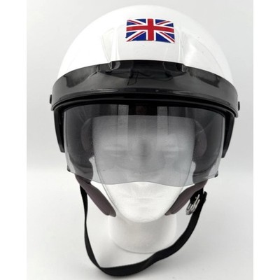 HJC IS-2 Open Face Motorcycle Helmet White DOT Visor Size M Union Jack