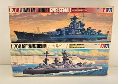 2X LOT 1/700 TAMIYA BATTLESHIP NELSON + BATTLECRUISER GNEISENAU SHIP MODEL KITS