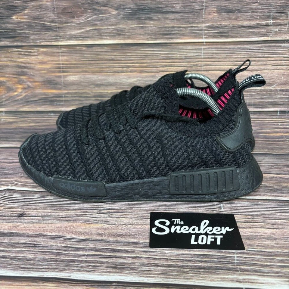 Adidas NMD R1 STLT Primeknit тройной черный спортивные туфли размер 10,5 - Изображение 3 из 4